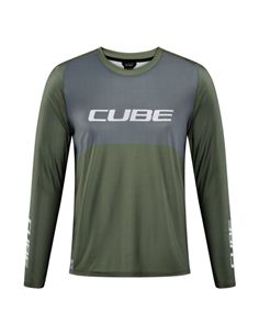 12296 - CUBE VERTEX RUNDHALSTRIKOT TM LANGARM OLIVE L