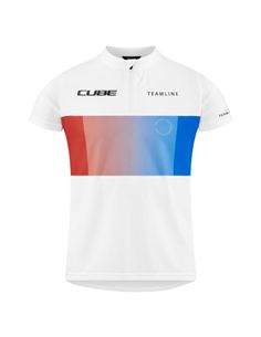 12444 - CUBE TEAMLINE TRIKOT ROOKIE KURZARM WHITE BLUE XS