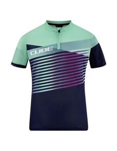12445 - CUBE TEAMLINE TRIKOT ROOKIE KURZARM BLUE & MINT L